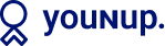Logo Younup : un bonhomme stylisé et le nom de la marque.