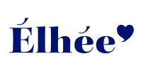 Logo Élhée avec un cœur bleu