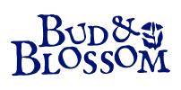 Logo Bud &amp; Blossom en bleu foncé