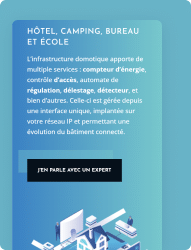 Hôtel, camping, bureau, école : infrastructure domotique pour bâtiments connectés