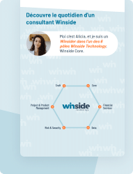 Consultant Winside : témoignage d'Alicia et hexagone des métiers Winside