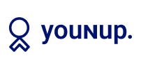 Logo Younup bleu sur fond noir