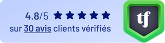 Note 4.8/5 sur 30 avis clients vérifiés avec logo de l'agence